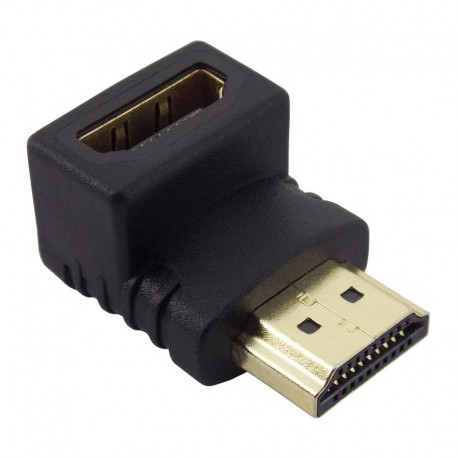 Adaptador HDMI Macho + HDMI Fêmea 90° (Tipo L)
