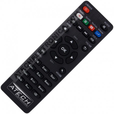 Controle Remoto Smart TV Box Aquário STV-2000 com Teclas Netflix / Spotify / Youtube / Amazon