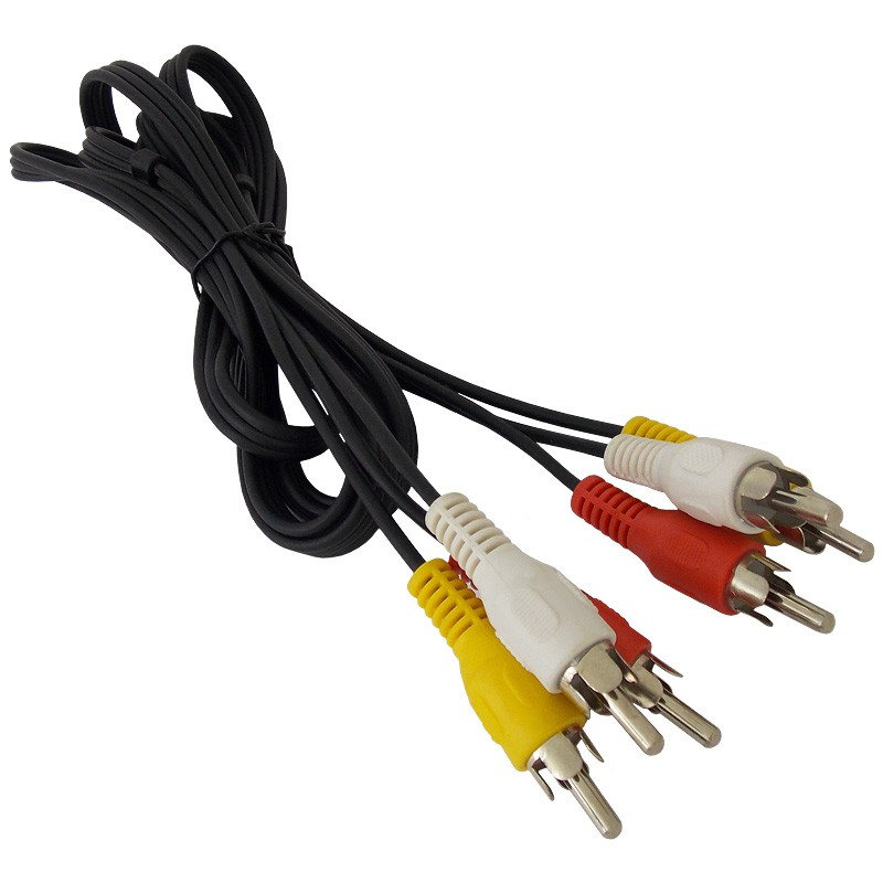 Cable RCA de audio y vídeo compuesto MainCore disponible en 0,15 m, 0,25 m, 0,50 m, 1 m, 2 m, 3 m, 5 m, 7 m, 10 m, 15 m, 20 m, 25 m 15 cm negro 3 Phono macho a 3 Phono macho 